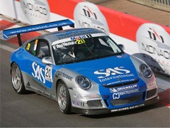 Damien Faulkner in the Porsche Supercup at Monaco.