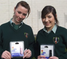 Ris Sona, left, and Tara McCauley, who were first and runner up in the IDP logo competition.