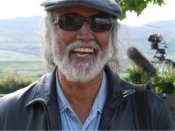 Film director, Vic Sarin on set at the old schoolhouse in Cooley, Moville.