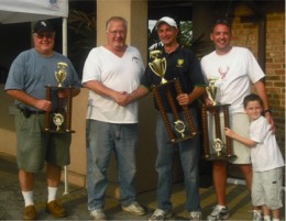 Barbeque wizards from left, third place winner Jimmy Kocher, event organiser Joe Kocher, Ian Porter, overall winner and Mickey Bradley who took second place.