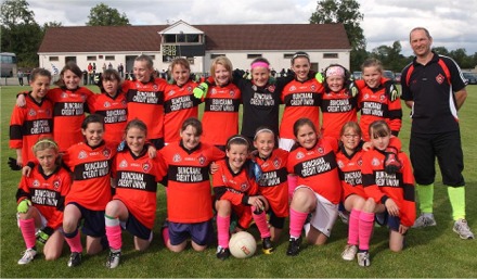 The triumphant Urris U-12s with team manager David Hession.