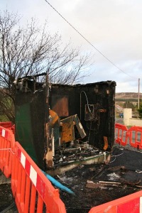 The water pump that was burnt out in the early hours of Saturday morning.