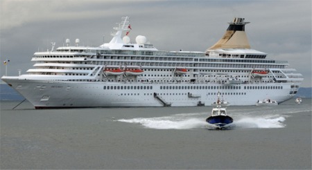 The Artemis anchored off Greencastle.