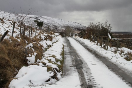 An Easter snow scene in Inishowen.