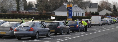 Revenue Customs & Excise check cars for VRT in Burnfoot yesterday.