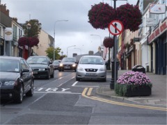 Motorists on the busy Main Street in Buncrana.