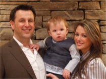 PJ McDermott, fiance Natasha Nic Gairbeith and their son Padraig.