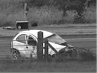 The Vauxhall Corsa involved in yesterday's accident.