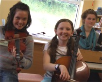 Left-right, Amee Grant, 11, Tooban, Derval Guckian, 11, Derry and Phoebe Carruthers, 14, Dublin.