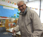 Ninety-one year old James McGrory casts his vote in Buncrana.